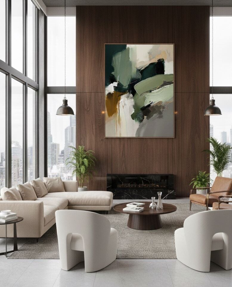 Yağlı Boya Dokulu Soyut Tablo