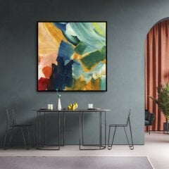 Renkli Fırçalar Yağlı Boya Dokulu Tablo