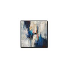 Abstract White'n Blue Yağlı Boya Dokulu Tablo