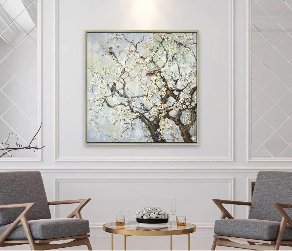 Yağlı Boya Dokulu Ağaç Tablo