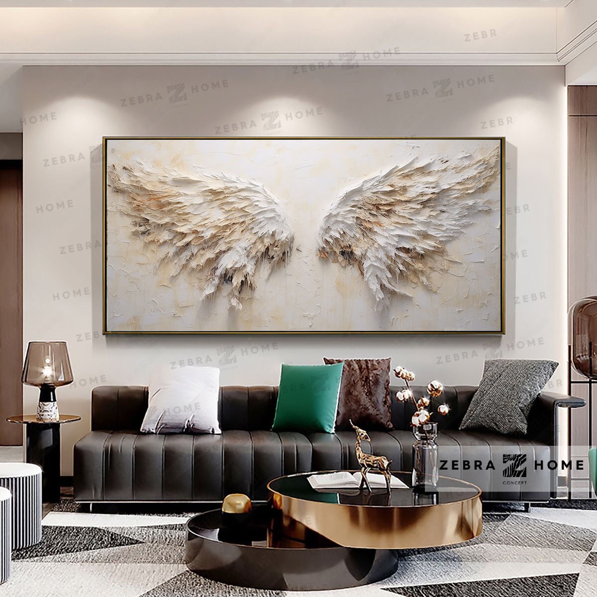 Yağlı Boya Dokulu Melek Kanadı Tablo