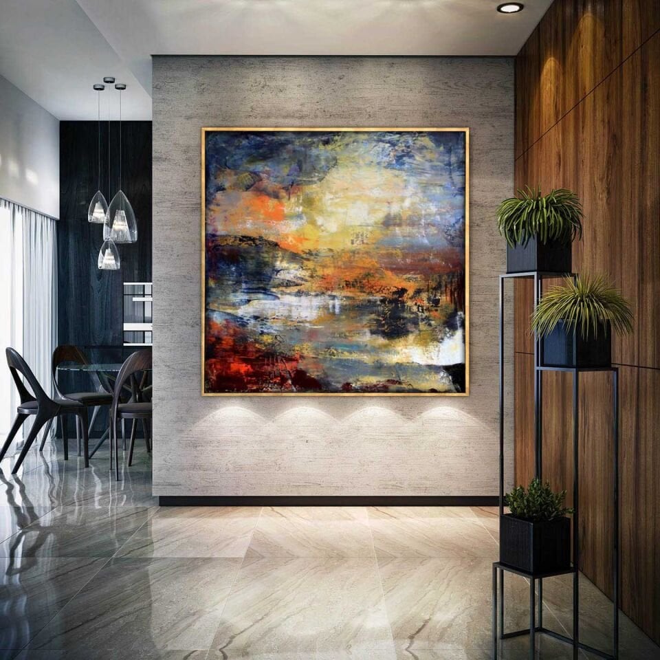 Yağlı boya dokulu soyut tablo