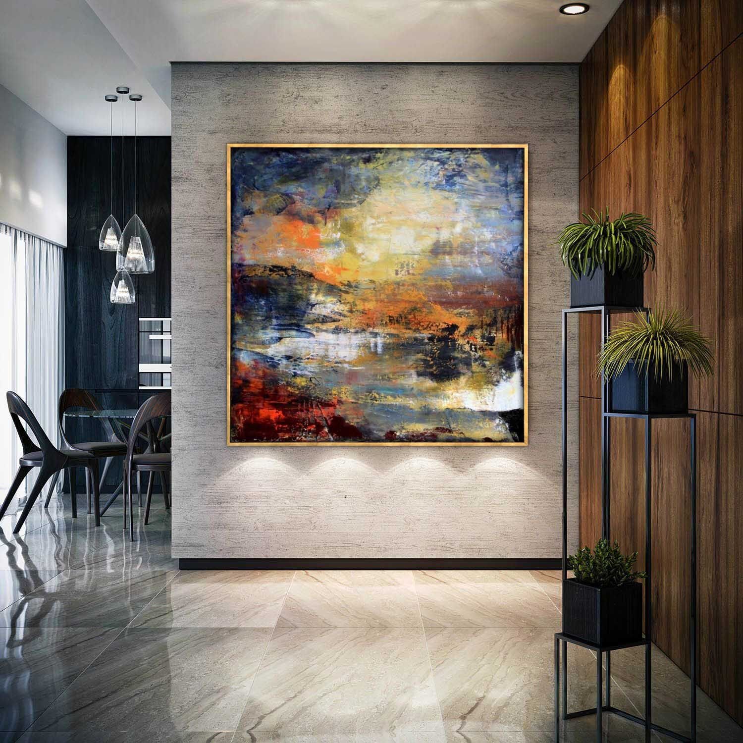 Yağlı boya dokulu soyut tablo