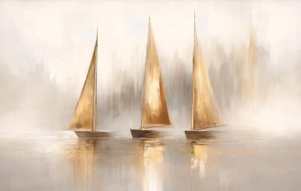 Yağlı Boya Dokulu Yelken Tablo