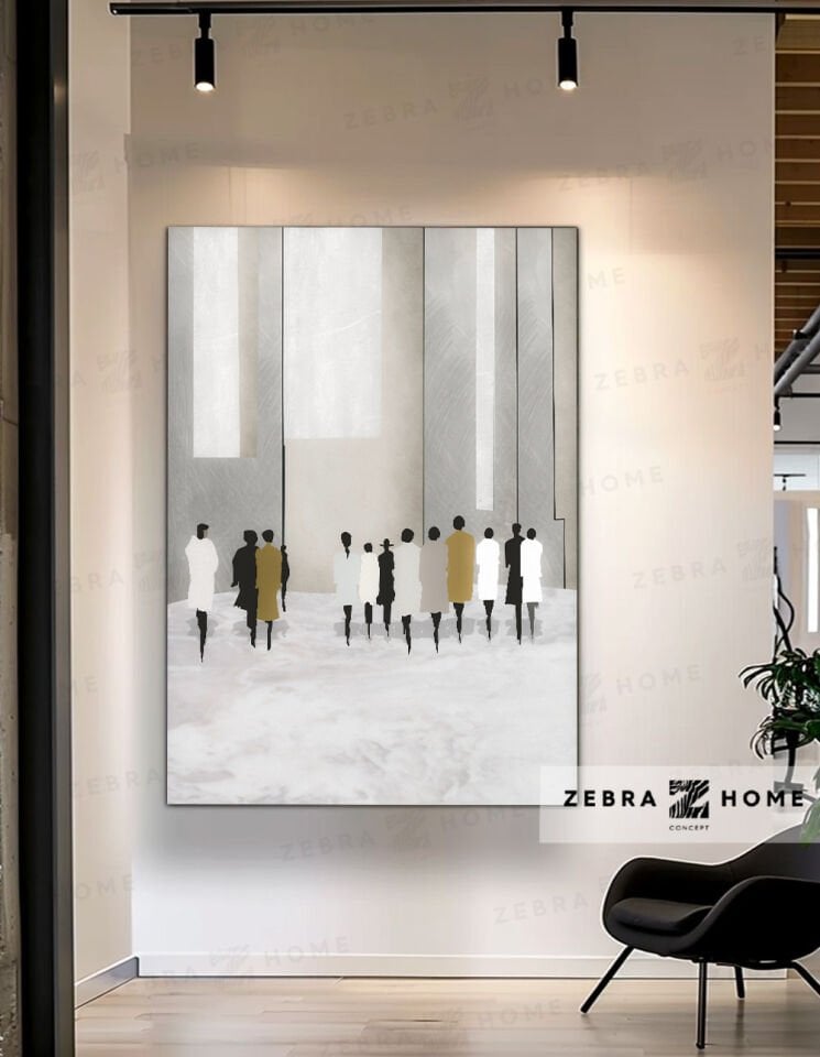 Yağlı Boya Dokulu İnsan Tablo