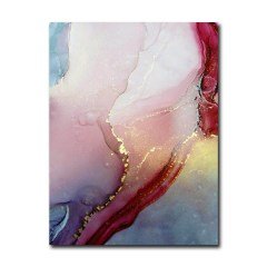 Maroon Marble with Gold Yağlı Boya Dokulu Tablo