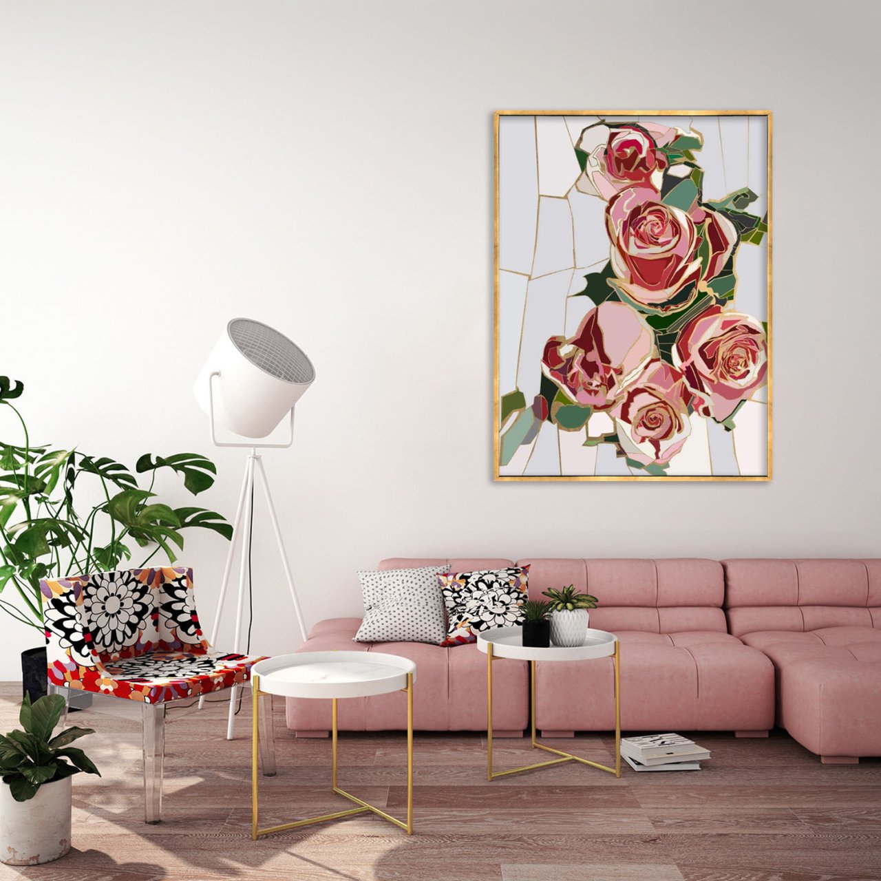 Roses are Pink Yağlı Boya Dokulu Tablo