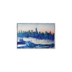 Blue City Yağlı Boya Dokulu Tablo