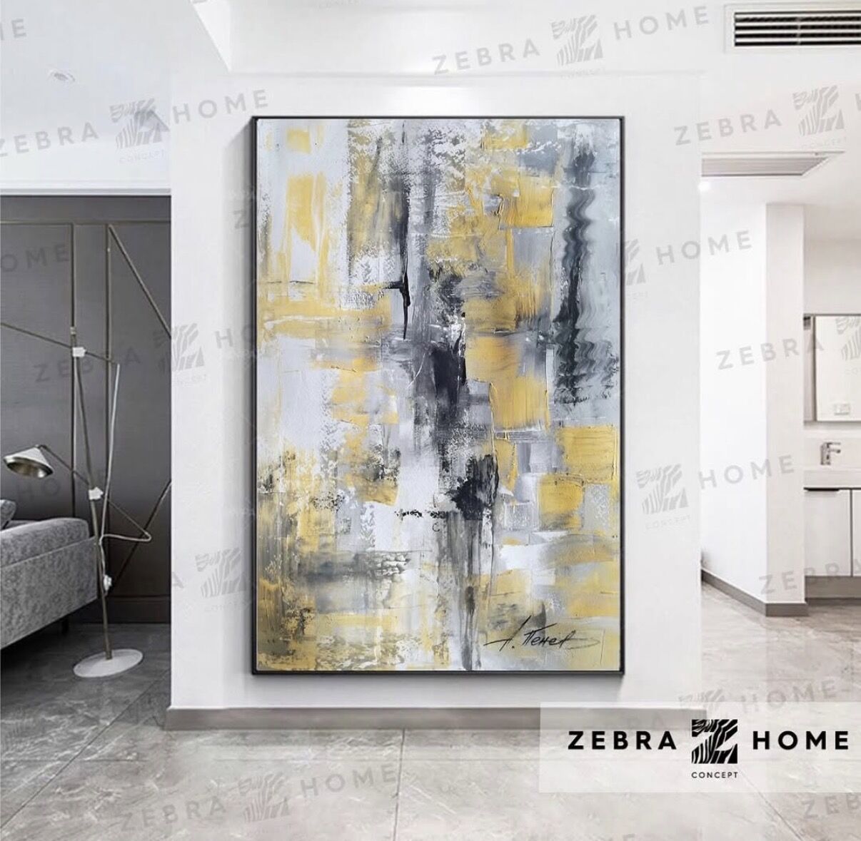 Yağlı Boya Dokulu Soyut Tablo