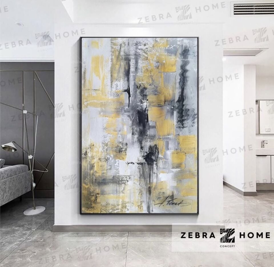 Yağlı Boya Dokulu Soyut Tablo