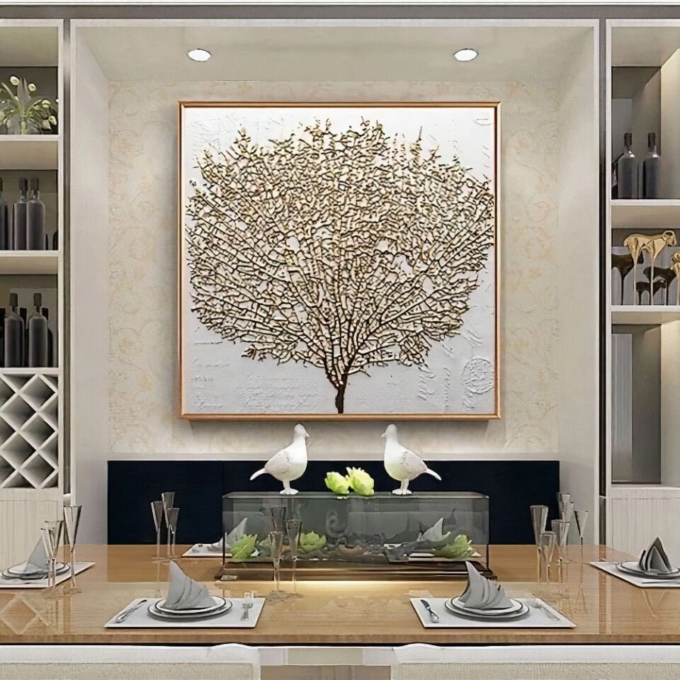 Kabartma Varaklı Ağaç Tablo