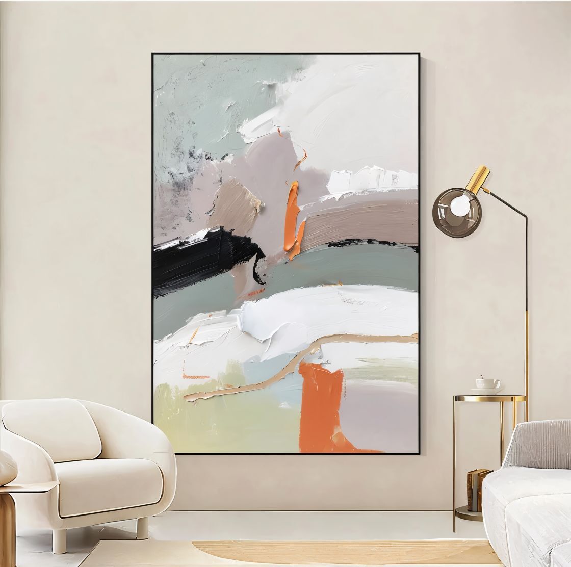 Yağlı Boya Dokulu Soyut Tablo