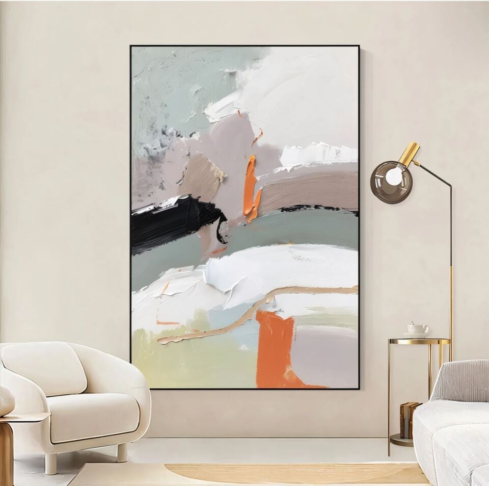 Yağlı Boya Dokulu Soyut Tablo