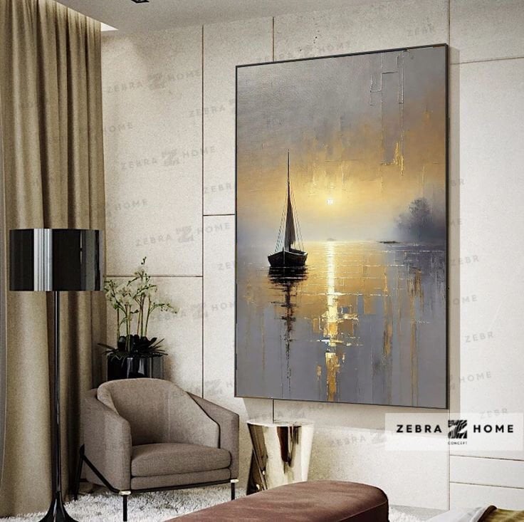 Yağlı Boya Dokulu Yelken Tablo