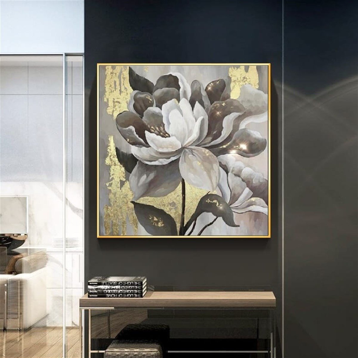 Gold Varak Elegancy Yağlı Boya Dokulu Tablo