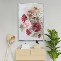 Pembe Kırmızı Güller II Yağlı Boya Dokulu Tablo