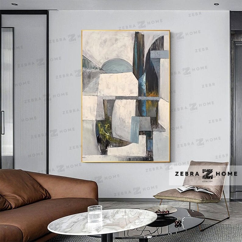 Yağlı Boya Dokulu Soyut Tablo