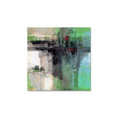 Yeşil  Siyah Soyut Yağlı Boya Dokulu Tablo