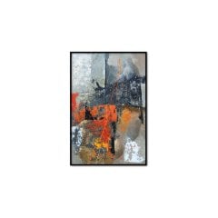 Yellow Orange Abstract Yağlı Boya Dokulu Tablo