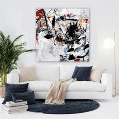 Red n Black Soyut Yağlı Boya Dokulu Tablo