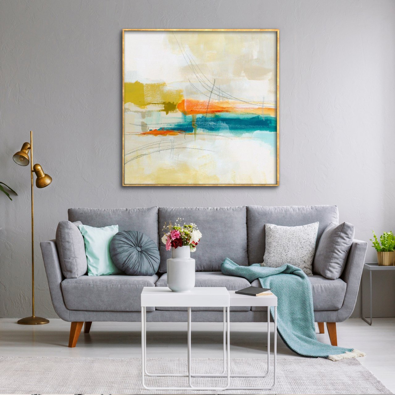 Simple Orange Yağlı Boya Dokulu Tablo