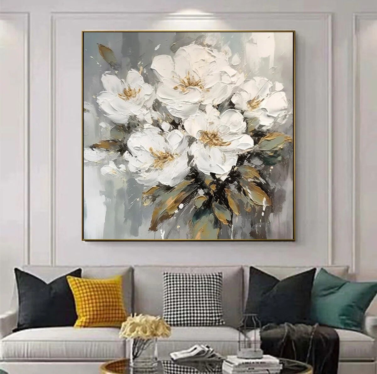 Yağlı Boya Dokulu Çiçek Tablo