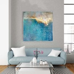 Abstract Sun Rise Yağlı Boya Dokulu Tablo