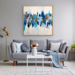 Shadows of Blue Yağlı Boya Dokulu Tablo