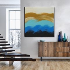 Soyut Gökyüzü Yağlı Boya Dokulu Tablo