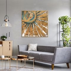 Soyut Güneş Yağlı Boya Dokulu Tablo