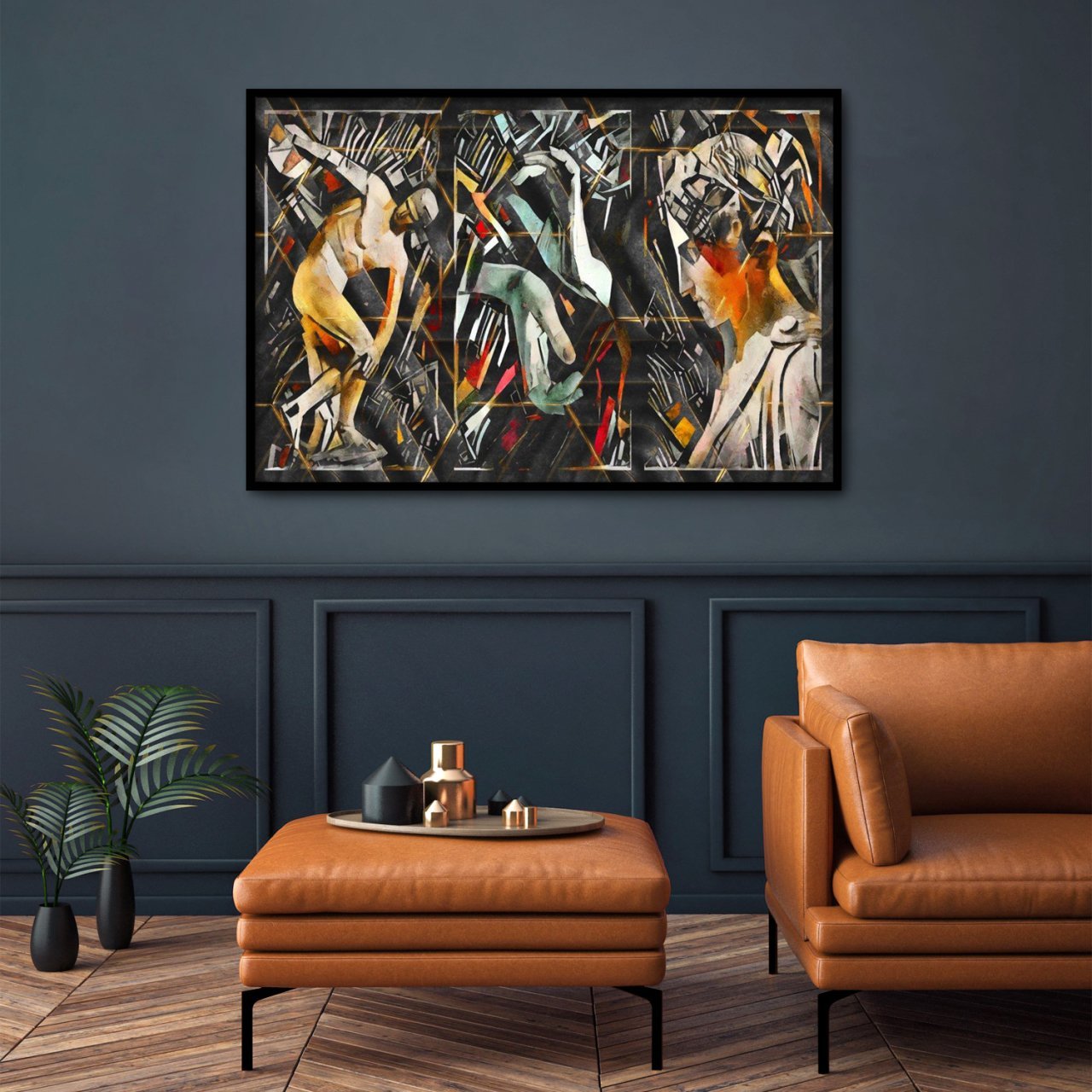 Soyut Heykeller Yağlı Boya Dokulu Tablo