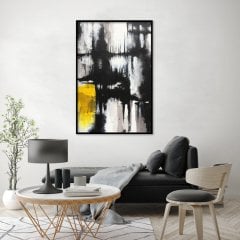 Soyut Siyah Yağlı Boya Dokulu Tablo