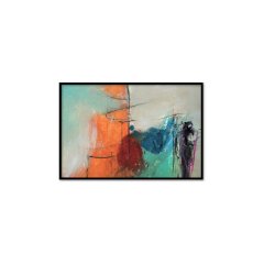 Abstract Oranj Yağlı Boya Dokulu Tablo