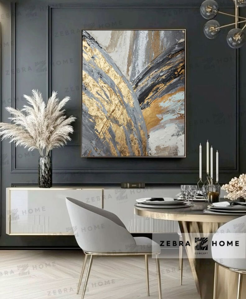 Yağlı Boya Dokulu Soyut Tablo