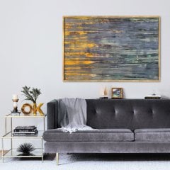 Yellow Stripes Yağlı Boya Dokulu Tablo