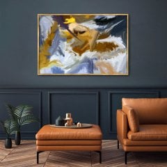 Soyut Renkli Dalga Yağlı Boya Dokulu Tablo