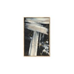 White on Black Yağlı Boya Dokulu Tablo