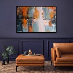 Abstract Orange Yağlı Boya Dokulu Tablo