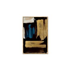 Blue with Gold Yağlı Boya Dokulu Tablo