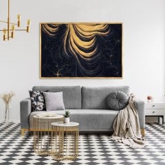 Black Gold Yağlı Boya Dokulu Tablo