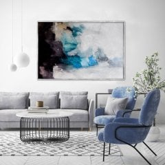 Blue Flames Yağlı Boya Dokulu Tablo