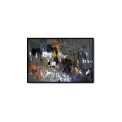 Abstract Grey Yağlı Boya Dokulu Tablo