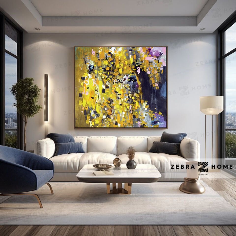 Yağlı Boya Dokulu Soyut Tablo