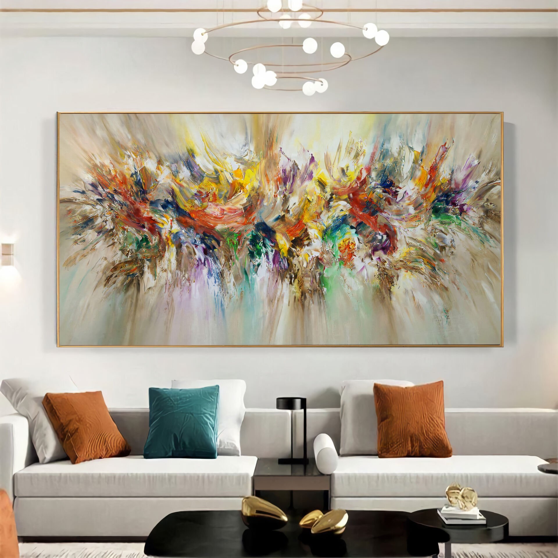 Yağlıboya Dokulu Soyut Tablo