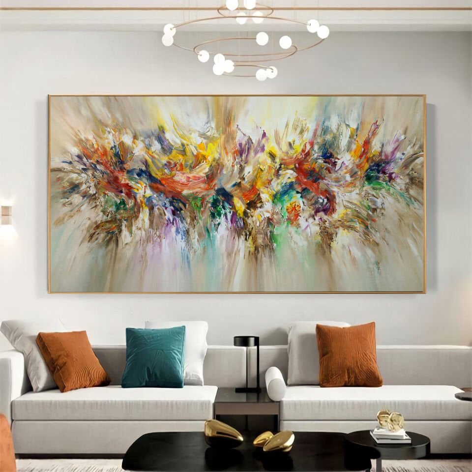 Yağlıboya Dokulu Soyut Tablo