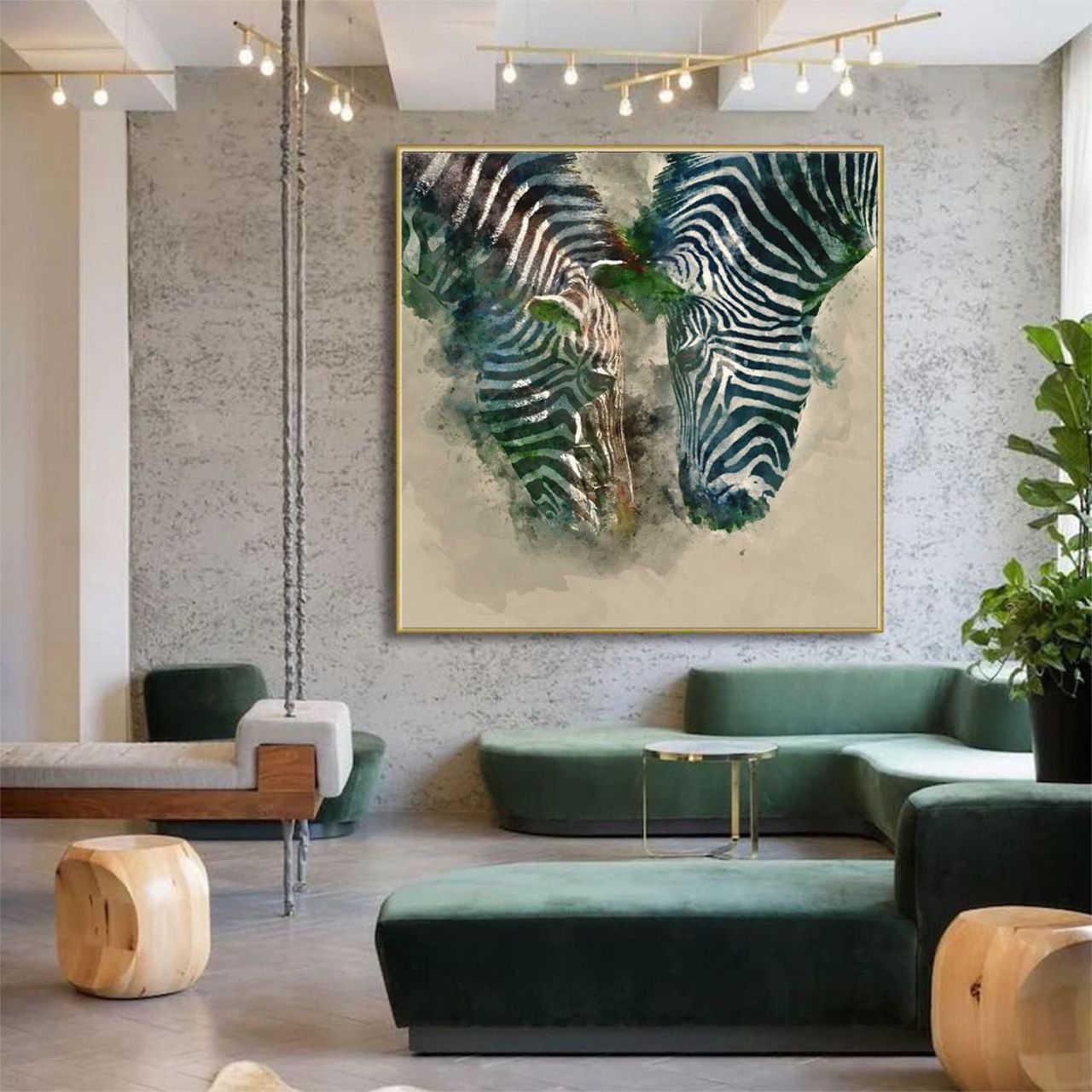 Zebralar Yağlı Boya Dokulu Tablo