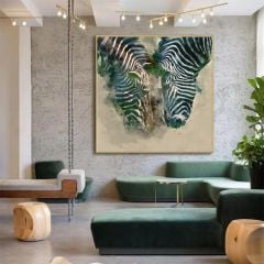 Zebralar Yağlı Boya Dokulu Tablo