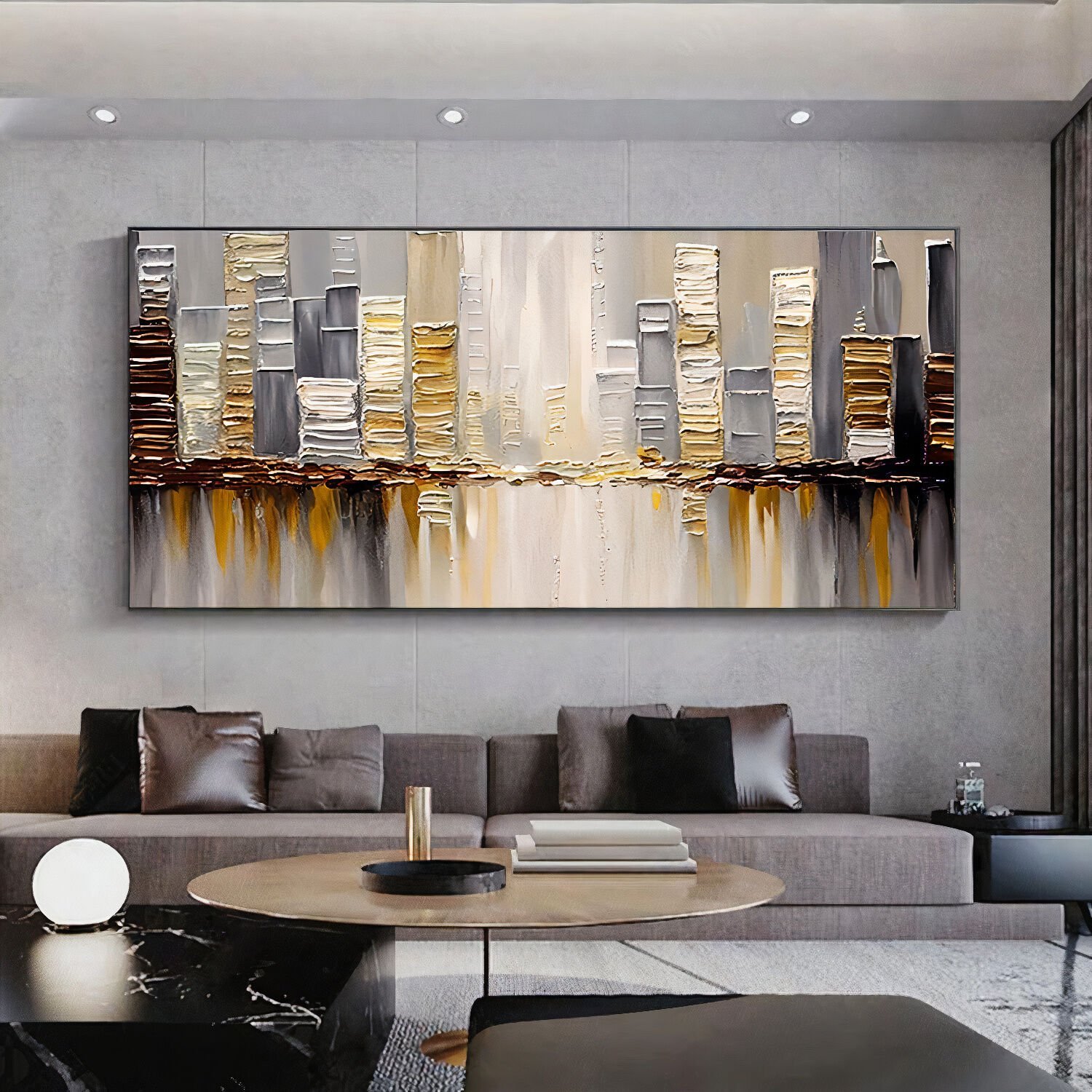 Yağlı Boya Dokulu Şehir Tablo