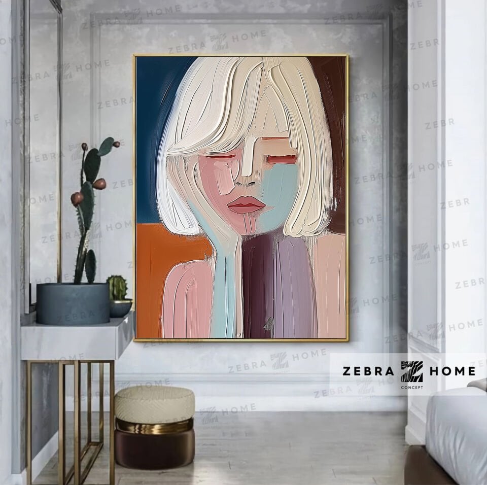 Yağlı Boya Dokulu Kadın Tablo