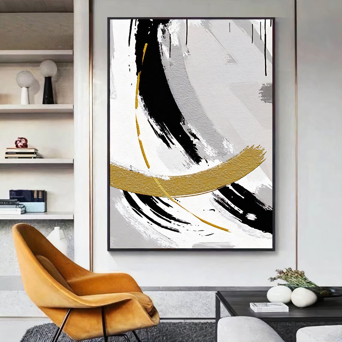 Yağlı Boya Dokulu Soyut Tablo